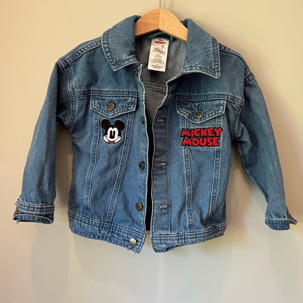 Disney Blue Jean Jacket with Mickey Mouse Embroidery